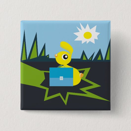Zonnig Konijn Vierkante Button 5,1 Cm (Voorkant)
