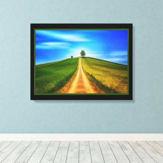 Zonnig Landschap Canvasprint Canvas Afdruk (Insitu (Houten vloer))