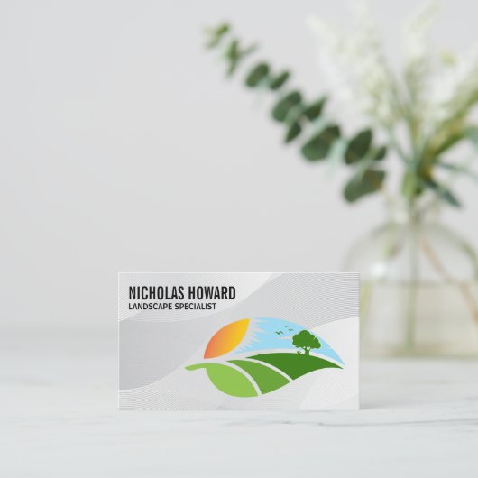 Zonnig Landschap | Groene Begroeiing Visitekaartje (Staand voorkant)