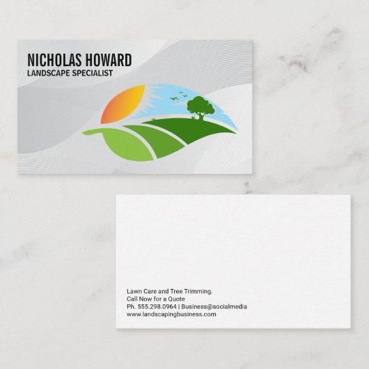 Zonnig Landschap | Groene Begroeiing Visitekaartje (Voorkant / Achterkant)