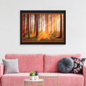 Zonnig Magisch Bos Canvas Afdruk (Insitu (Woonkamer))
