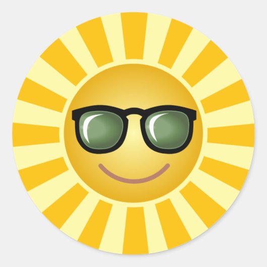 Zonnig met tinten ronde sticker (Voorkant)