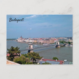 Zonnig, mooi panorama-briefkaart uit Boedapest Briefkaart