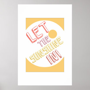 zonnig, retro poster
