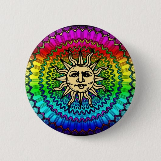 Zonnig Ronde Button 5,7 Cm (Voorkant)