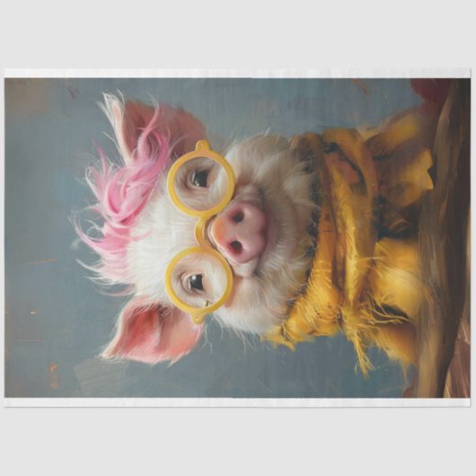  zonnig snuitvarken decoupage tissuepapier (Voorkant)