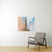 Zonnig Strand Dag Blauwe Hemel Puffy Wolken Schild Wandkleed (In Situ (horizontaal))