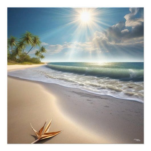 Zonnig Strand Foto Afdruk (Voorkant)