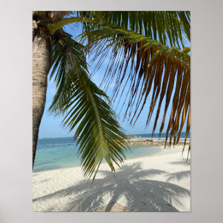 Zonnig strand in de Bahama's Poster