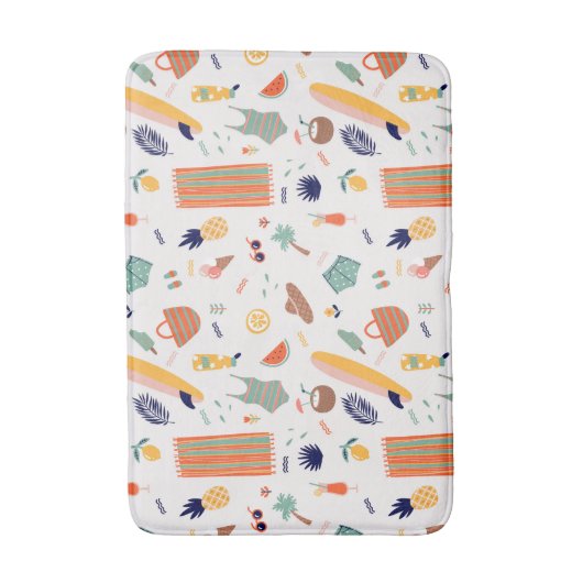Zonnig strand leuk patroon badmat (Voorkant Verticaal)