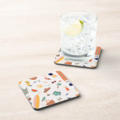 Zonnig strand leuk patroon bier onderzetter (Rechterzijde)
