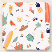 Zonnig strand leuk patroon bier onderzetter (Voorkant)