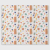 Zonnig strand leuk patroon cadeaupapier (Vlak)
