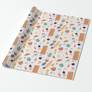 Zonnig strand leuk patroon cadeaupapier
