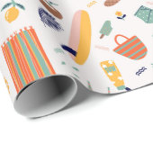 Zonnig strand leuk patroon cadeaupapier (Rol Hoek)