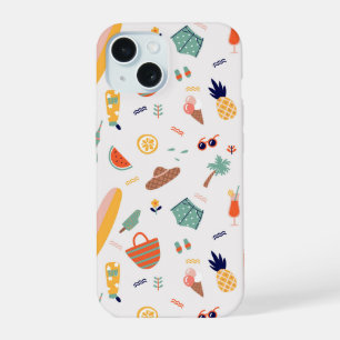Zonnig strand leuk patroon iPhone 15 case