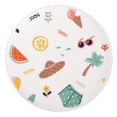 Zonnig strand leuk patroon keramische knop (Voorkant)