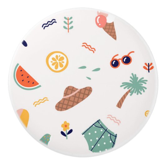 Zonnig strand leuk patroon keramische knop (Voorkant)