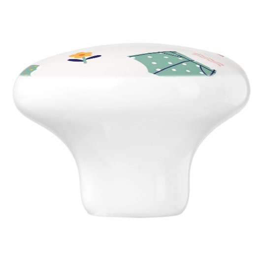 Zonnig strand leuk patroon keramische knop (Zijkant)