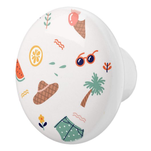 Zonnig strand leuk patroon keramische knop (Rechts)