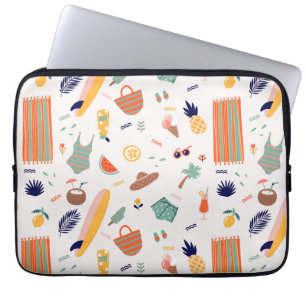 Zonnig strand leuk patroon laptop sleeve