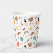 Zonnig strand leuk patroon papieren bekers (Rechts)