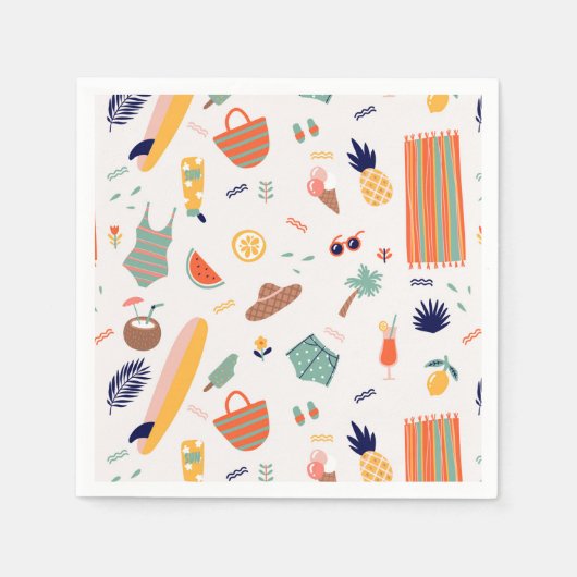 Zonnig strand leuk patroon servet (Voorkant)