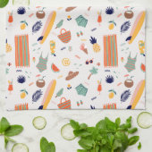 Zonnig strand leuk patroon theedoek (Gevouwen)