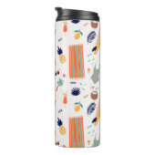 Zonnig strand leuk patroon thermosbeker (Geroteerd rechts)