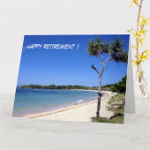 zonnig strand met pensioen kaart (Gele Bloem)