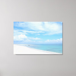 Zonnig strand met wit zand zee landschap reis foto canvas afdruk