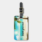  zonnig strandterrein bagagelabel (Voorkant verticaal)