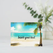  zonnig strandterrein briefkaart (Staand voorkant)