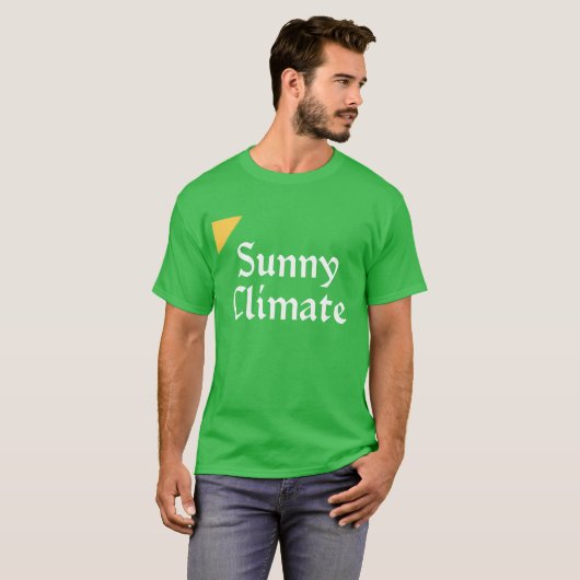 zonnig t-shirt met zonnig klimaat, van ijs in gren (Voorkant volledig)
