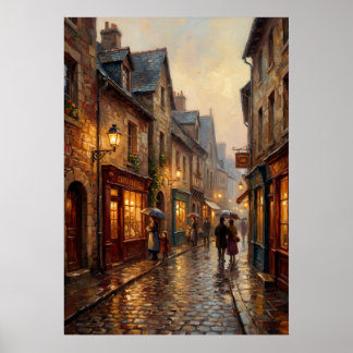 Zonnig Tropisch Strand Oceaan Golven Palmboom Kuns Poster