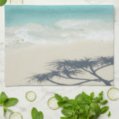 Zonnig Tropisch Strand Oceaan Paradijs Theedoek (Gevouwen)