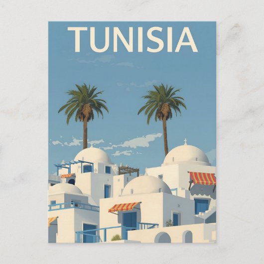 Zonnig Tunesië Kustzicht Briefkaart (Voorkant)