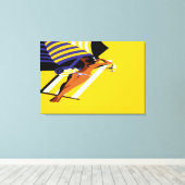 zonnig Vrouw Canvas Afdruk (Insitu (Houten vloer))