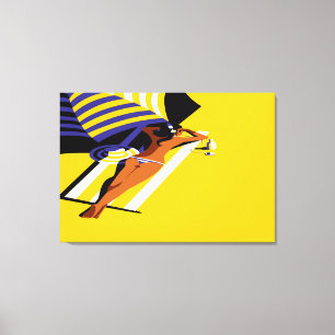 zonnig Vrouw Canvas Afdruk