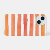 Zonnig Waterverf streeppatroon iPhone 15 Case (Achterkant horizontaal)