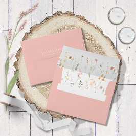 Zonnig Wildflower Patroon Bruiloft Roze ID1023 Envelop