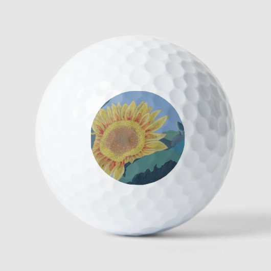 Zonnig Zomergeel Zonnebloem modern abstract Golfballen (Voorkant)