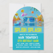 Zonnig zwembad, verjaardagsfeestje kaart (Voorkant)