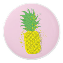 Zonnige Ananas Moderne Grafische Kunst Geel Groen