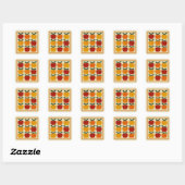 Zonnige appel arrangement vierkante sticker (Vel)