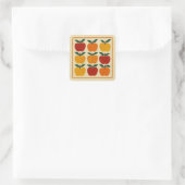 Zonnige appel arrangement vierkante sticker (Tas)