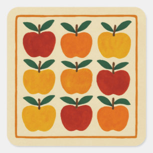 Zonnige appel arrangement vierkante sticker