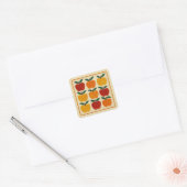 Zonnige appel arrangement vierkante sticker (Envelop)