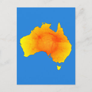 Zonnige Australië Kaart Vintage Stijl