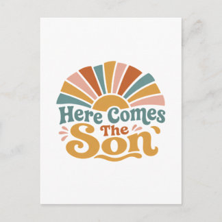 Zonnige Baby Shower Hier Komt De Zoon Briefkaart